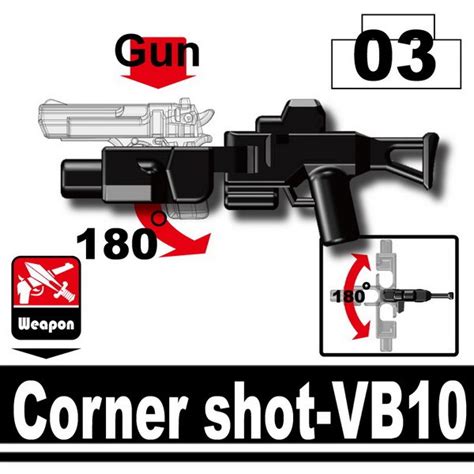 Corner-Shot Rifle Compatible With Brick Minifigures