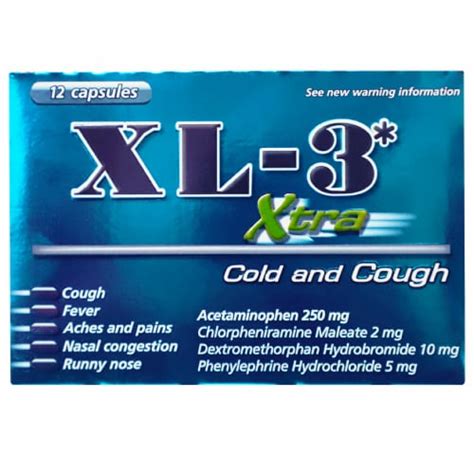 XL-3 Xtra Cold and Cough Acetaminophen Capsules 250mg, 12 ct - Kroger