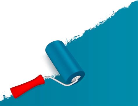 Rolo De Pintura Com Parede Redecorada Vetor Premium