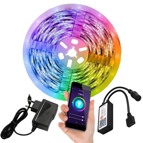 Kit Banda Led Rgb Smart Wifi Metri X M Control Prin Telefon