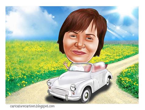 caricaturecartoon: gift caricature, woman caricature, woman car driver ...