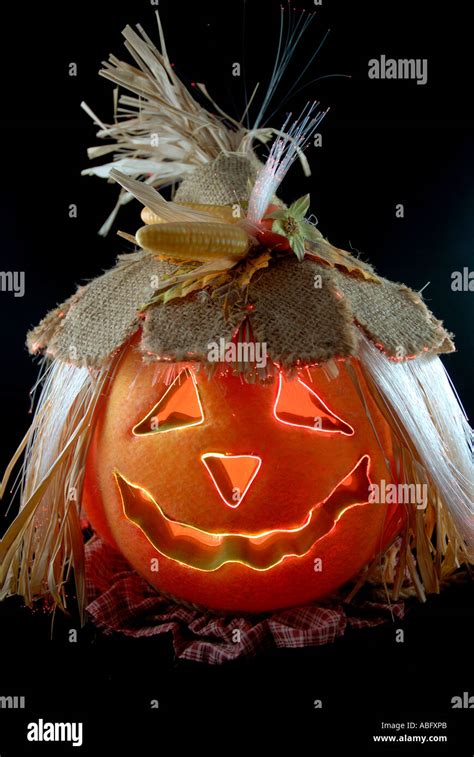 Halloween Pumpkin Fiber Optic Jackolantern Stock Photo 7361258 Alamy