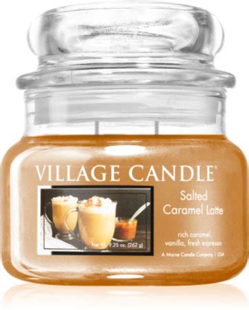 Village Candle Salted Caramel Latte Duftkerze Glass Lid