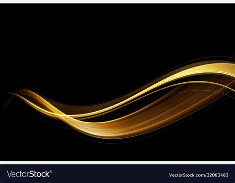 Abstract Shiny Color Gold Wave Design Element Vector Image