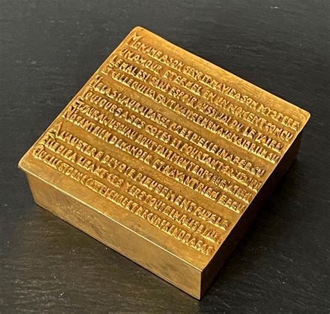 French Line Vautrin Bronze Poem Box With Sonnet By Felix Arvers For