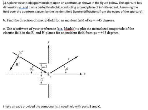Solved B A Plane Wave Is Obliquely Incident Upon An Chegg
