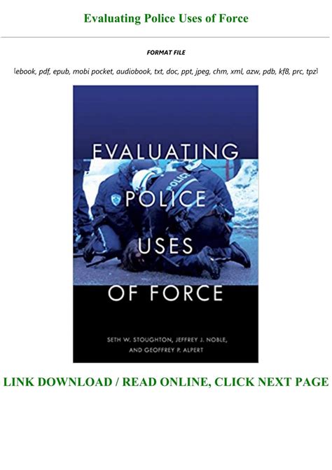 Download Ebook Evaluating Police Uses Of Force [full]