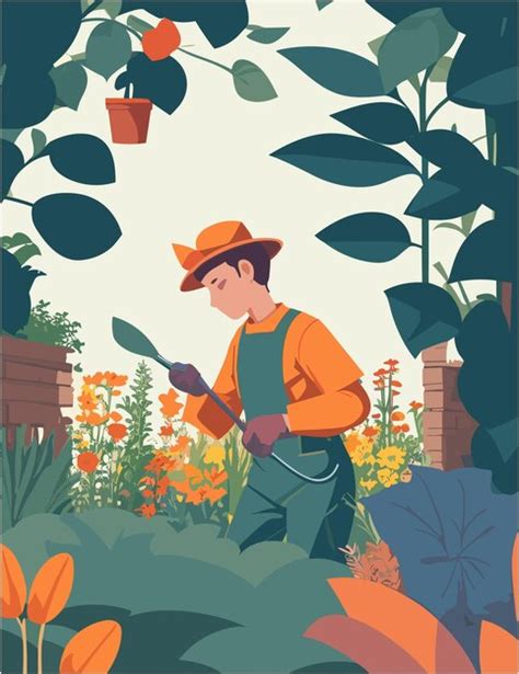 Premium Vector Vector Flat Illustration Design Of Gardeners Work In