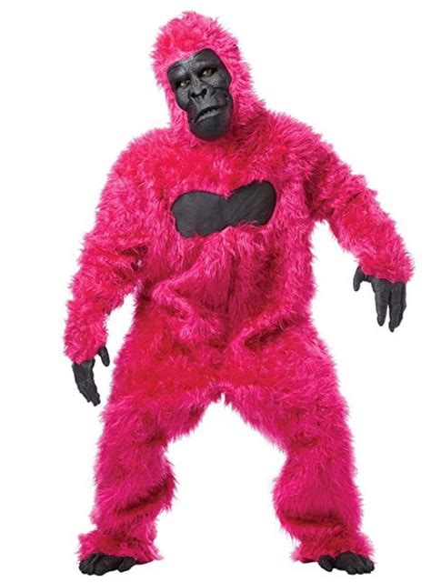 Gorilla Pink Faux Fur Animal Mascot Costume Adult Arlene