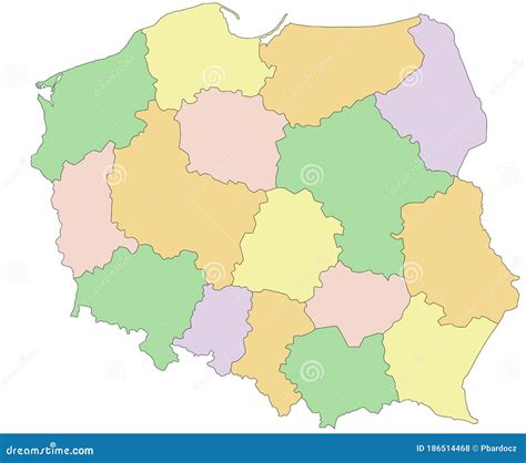 Mapa Pol Tico Edit Vel Altamente Detalhado Da Pol Nia Ilustra O Do