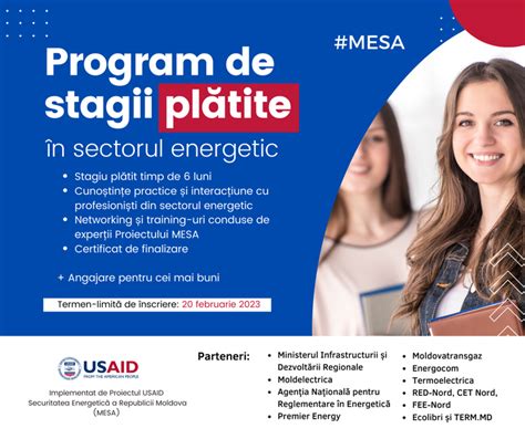 Stagii plătite în sectorul energetic pentru studenți și tineri