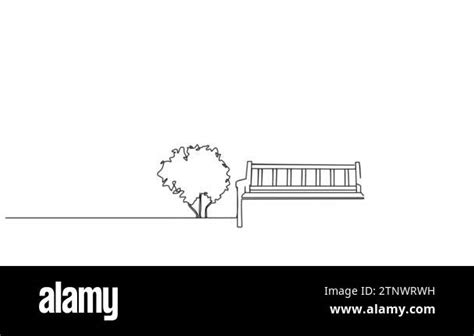 Animated Continuous Single Line Drawing Of Bench And Lantern In Public Park Line Art Animation