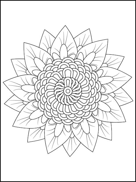 Page De Coloriage De Mandala De Fleur Int Rieur De Kdp De Livre De