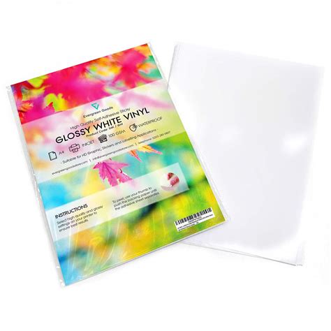 Buy Evergreen Goods A Self Adhesive Glossy White Vinyl Inkjet