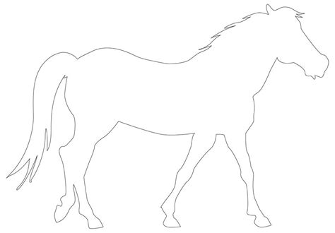 Horse Rearing Outline - Awesome Printable Template