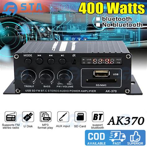 800W AK380 AK370 AK170 40W 2 2 Channel Bluetooth HiFi Power Amplifier