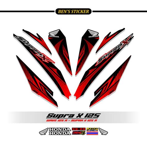 Jual STRIPING SUPRA X 125 R NEW MTF 1 STIKER SUPRA X 125 FI STICKER