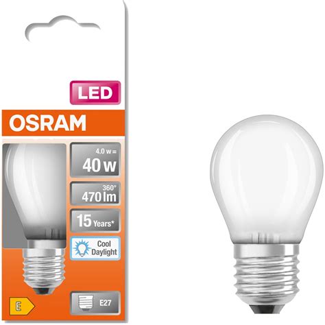 Bec LED Osram Glow Frost Mini Glob P40 E27 4W 40W 470 Lm Lumina