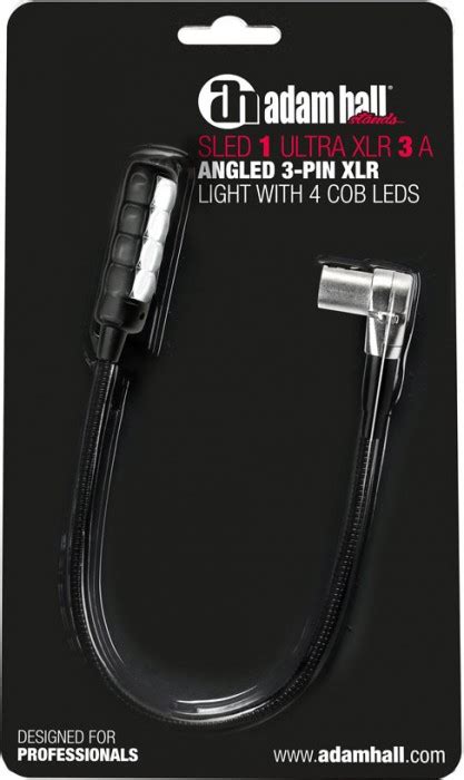 Adam Hall Stands Sled 1 Ultra Xlr 3 Ac Angled 3 Pin Xlr Gooseneck