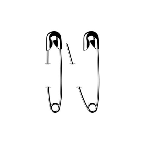 Safety Pin Silhouette For Art Illustration Logo Website Apps