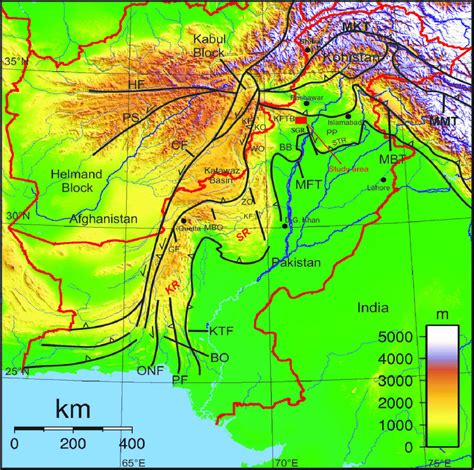 Tectonic Map Of Pakistan Showing Major Structural Boundaries Inset