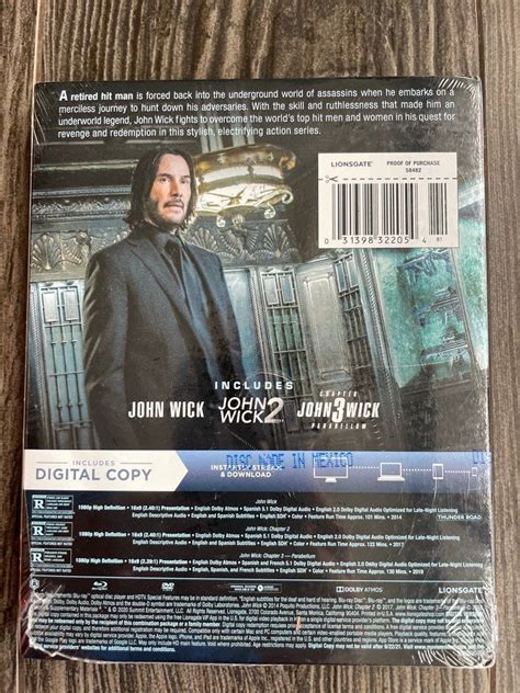 Blu Ray John Wick Keanu Reeves 3 Film Collection Blu Ray DVD