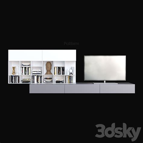 Poliform Varenna Sistemi Giorno Sintesi 15 Tv Wall 3d Model