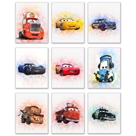 Buy Cars Movie Prints Set Of Inches X Inches Watercolor