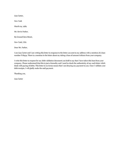 Free Debt Validation Letter Samples Templates Templatelab