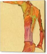 Standing Male Nude With Arm Raised Back View Painting By Egon