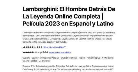 Lamborghini El Hombre Detrás De La Leyenda Online Completa Película