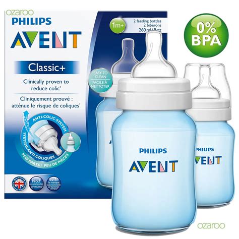 Philips Avent Classic Plus Blue Bottle 260ml Twin Pack Top Toys