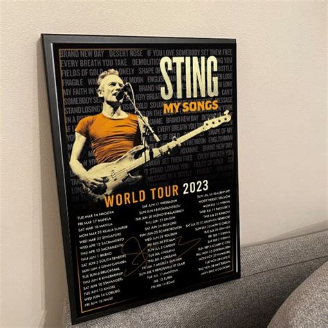 Sting My Songs 2023 World Tour Sting Tour 2023 Poster Poster Wall Art