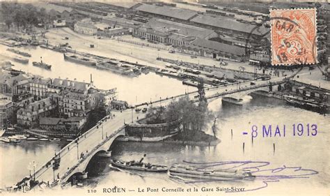 Rouen Rouen Le Pont Corneille et la Gare Saint Séver Carte