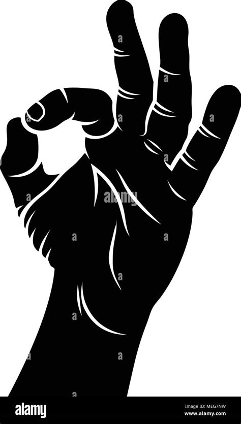 Ok Handzeichen Handskizze Vector Illustration Eine Hand Mit Symbol