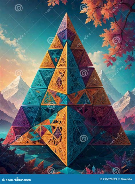 Kaleidoscopic Sierpinski Triangle Fractal Art Stock Illustration