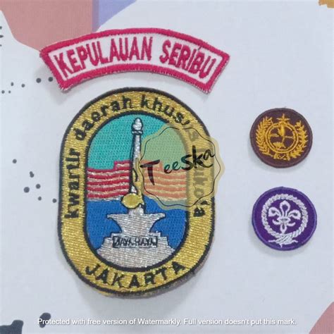 Jual Set Atribut Seragam Pramuka Logo Tunas Kelapa Dan Wosm Logo