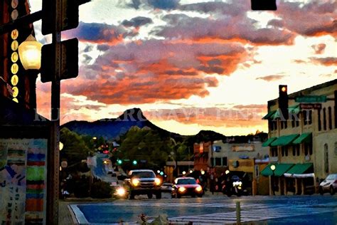 Vintage Wall Decor Prescott Arizona Gurley Street Summer Sunset