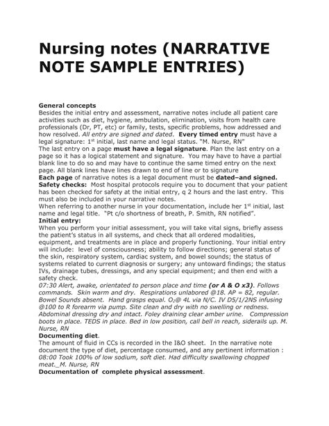 Free Printable Nursing Notes Templates [Word, PDF]
