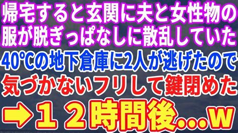 【スカッとする話】家に帰ると堂々と浮気をしていた夫。地下部屋に隠れた夫と浮気相手に気づかないふりして鍵を閉めてやった→40度の地下部屋に閉じ込められた夫と浮気相手は数時間後w【修羅場