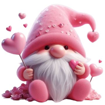 Cute Gnome Valentine Watercolor Clipart Illustration Valentine