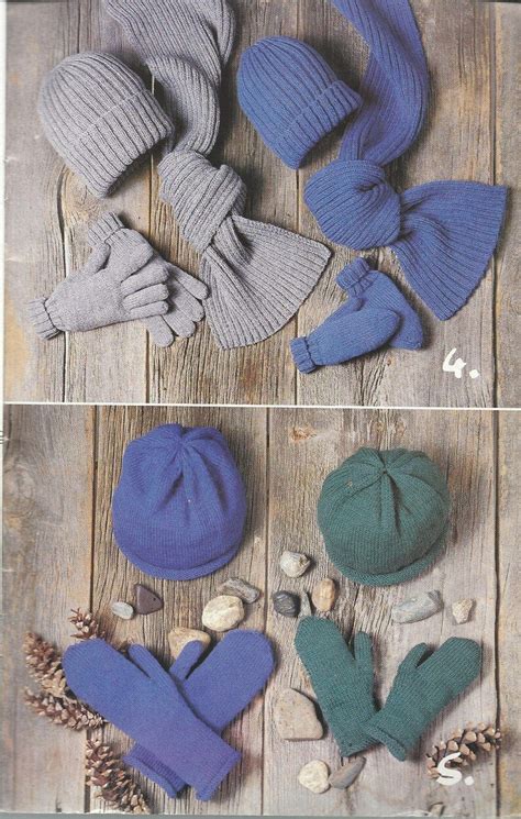 Hats Scarves Mittens Gloves Knitting Patterns Aran Style Etsy