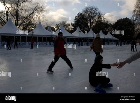 The skating rink at the Winter Wonderland Hyde Park London UK Stock ...