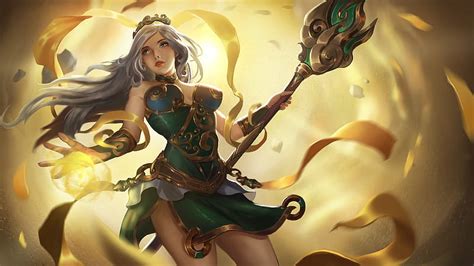 Janna Fantasy Green Girl Luminos Yellow Lol Jsyyy League Of