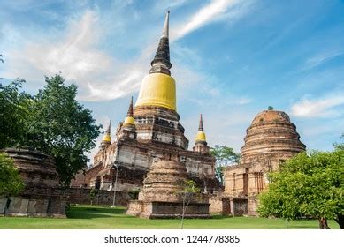 Wat Yai Chaiyamongkhon Grand Temple Auspicious Stock Photo