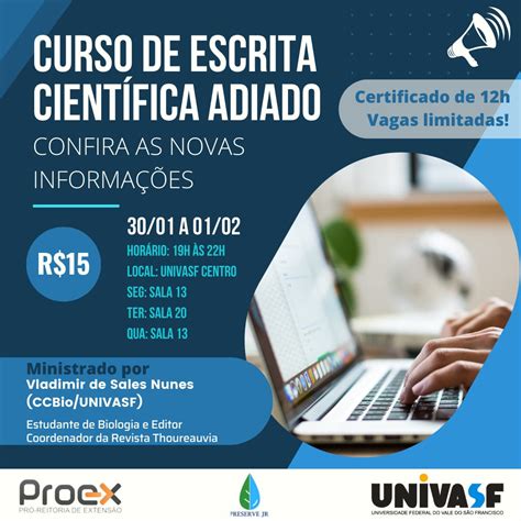 Empresa J Nior De Ci Ncias Biol Gicas Da Univasf Promove Curso De