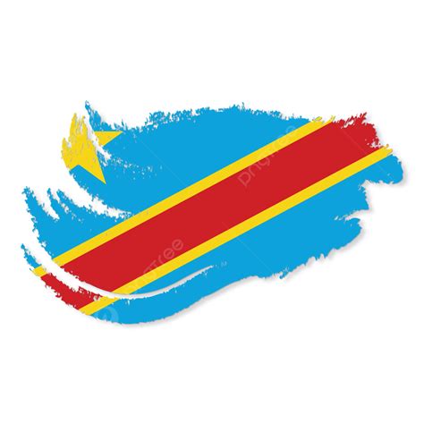 Democratic Republic Of Congo National Flag Illustration With Symbol