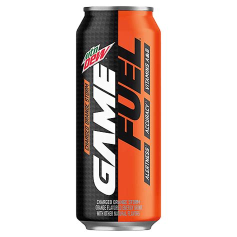 Mtn Dew Game Fuel Energy Drink Charged Orange Storm Orange Flavored 16