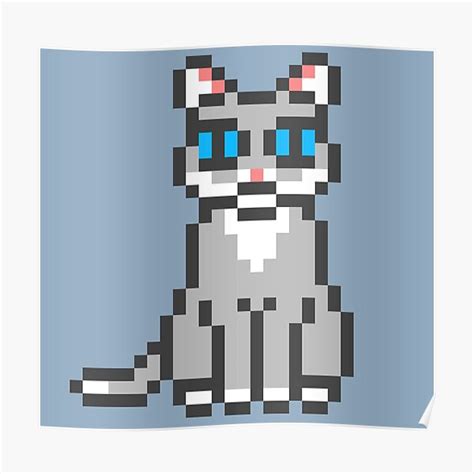 Cute Pixel Art Cat Poster For Sale By Glucka Redbubble