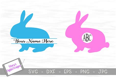 Easter Bunny Monogram SVG 2 Designs